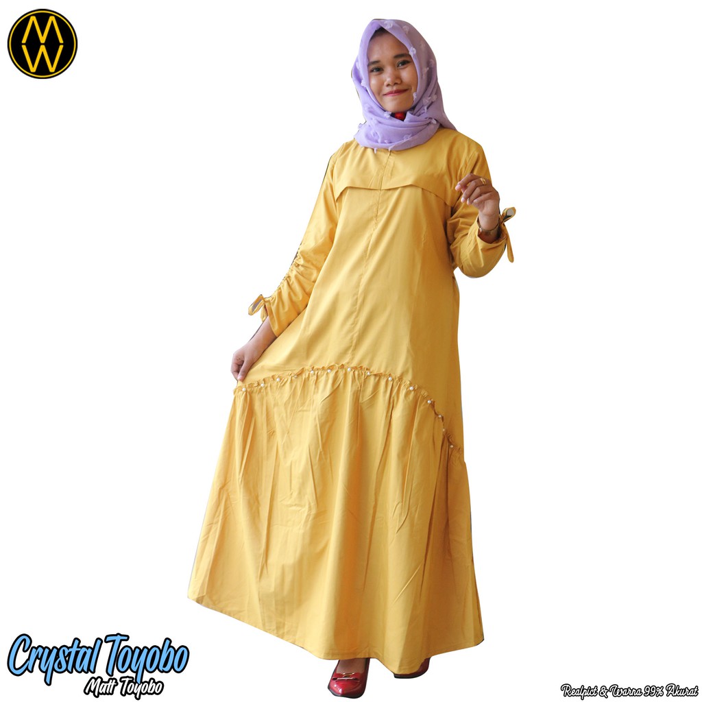 Gamis Katun Toyobo / Gamis Mutiara / Gamis Rempel / Gamis Lengan Serut (Crystal)