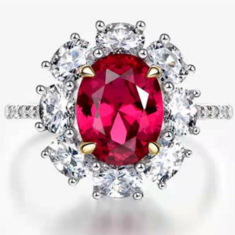 Cincin Rose ruby Kristal Untuk Wanita
