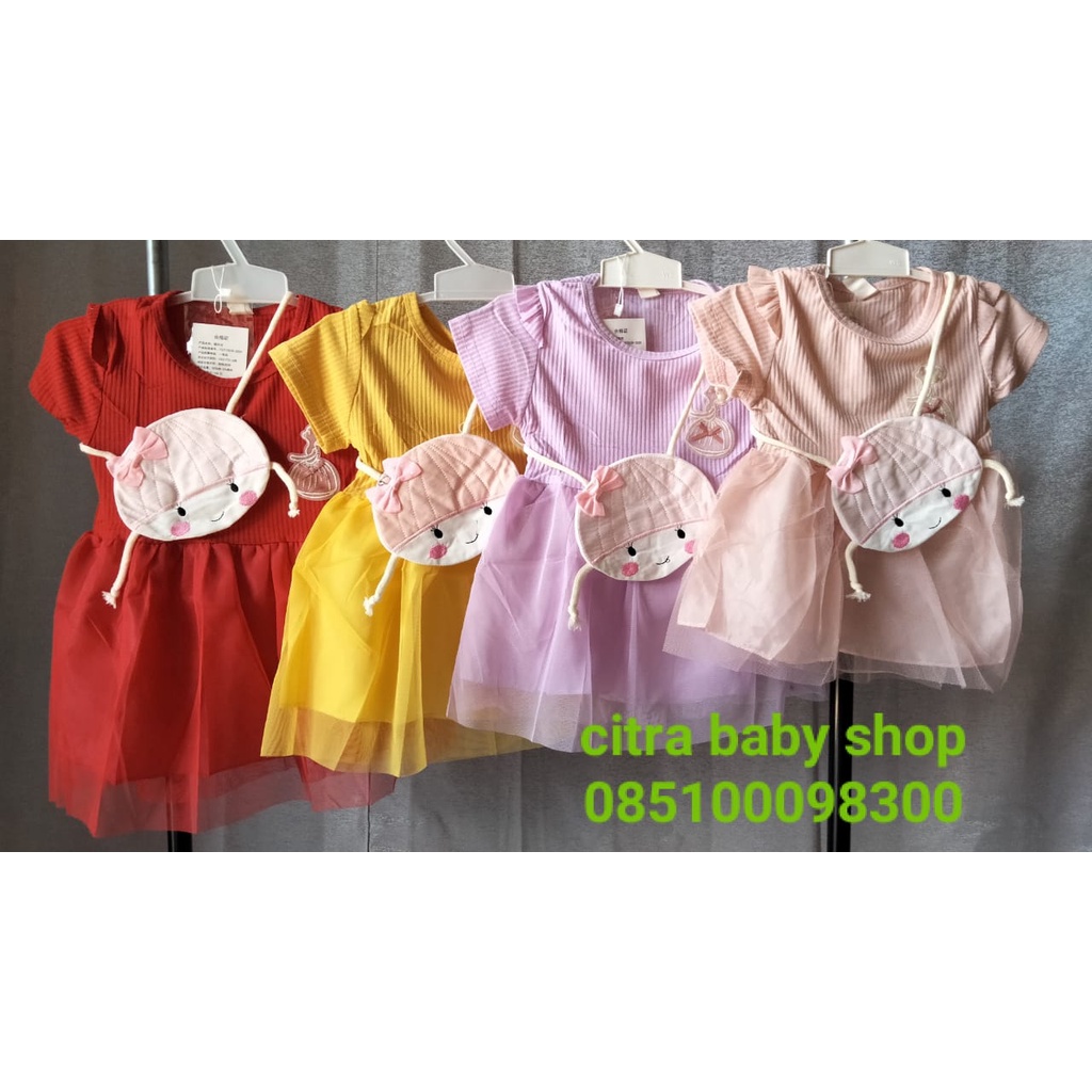 Dress Anak Perempuan Tutu Motif Polos