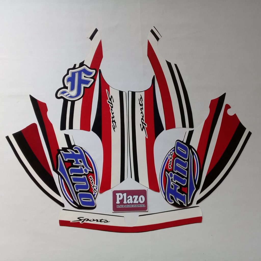 striping sticker lis motor yamaha fino 2013 hitam-merah