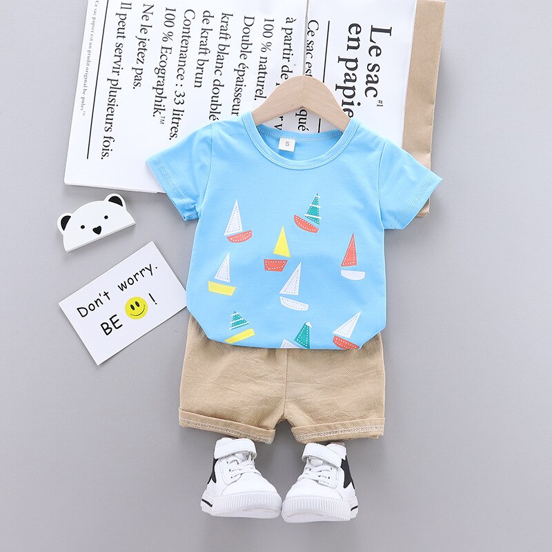 [ PRODUK IMPORT 100% ] SETELAN BAJU ANAK LAKI LAKI BAJU ANAK PEREMPUAN Set Motif KAPAL 011 Baju Anak Berkualitas etelan Anak 8 Bulan - 4 Tahun