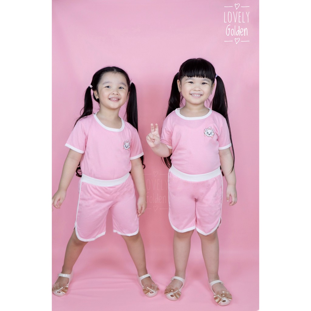 Baju Setelan Anak Perempuan Model Retro Lovely Golden Bordir Marie Cat