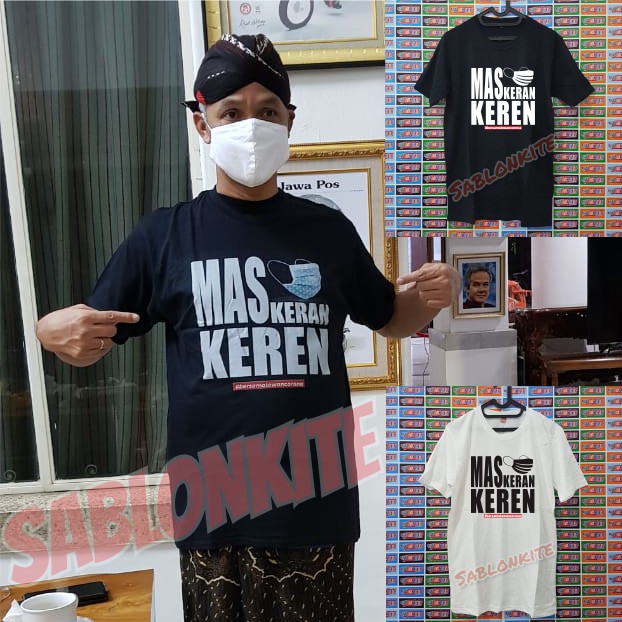 MURAHHH!!! KAOS MASKERAN KEREN By GANJAR JAWA TENGAH BAHAN COMBED 30S