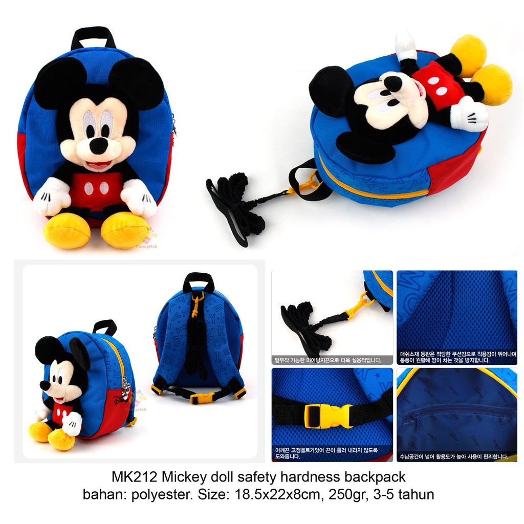 ORI KOREA Tas Ransel Mickey with Safety Harness MK212