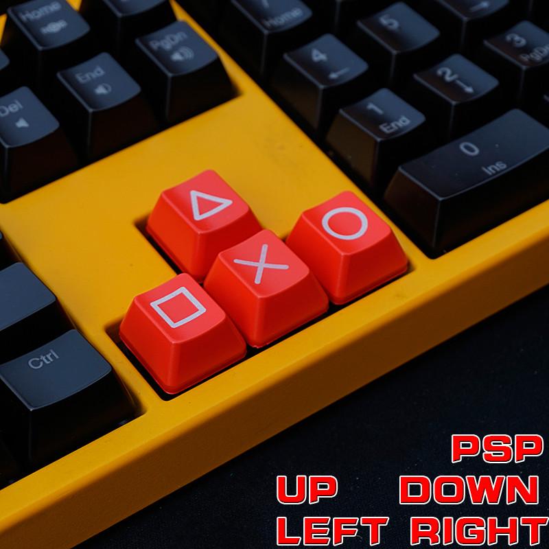 4Pcs Mechanical Keyboard ABS Translucent Keycap Direction Keys Up Down Left And Right Cherry MX Arrow Keys OEM PSP Keycaps Red Black