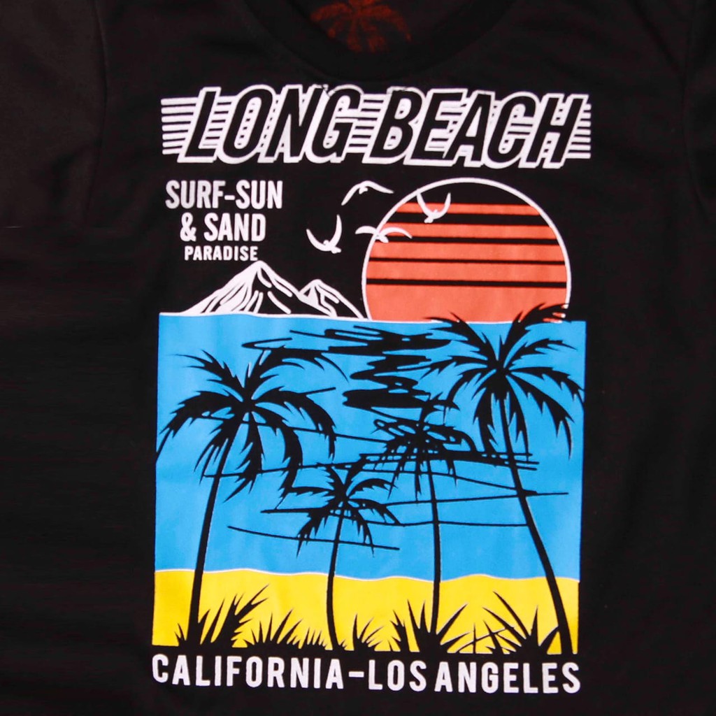 Jikialiang - KAOS ANAK LAKI LAKI &amp; PEREMPUAN USIA 1-8 TAHUN GAMBAR LONG BEACH