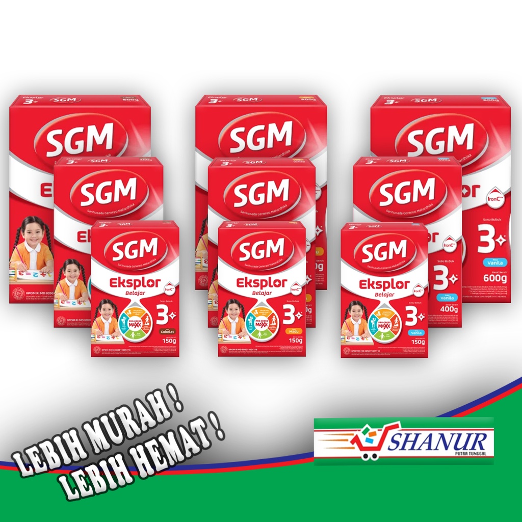 

SGM explore 3+ (3-5 tahun) 150g/400g/600g/900g coklat, madu, vanila