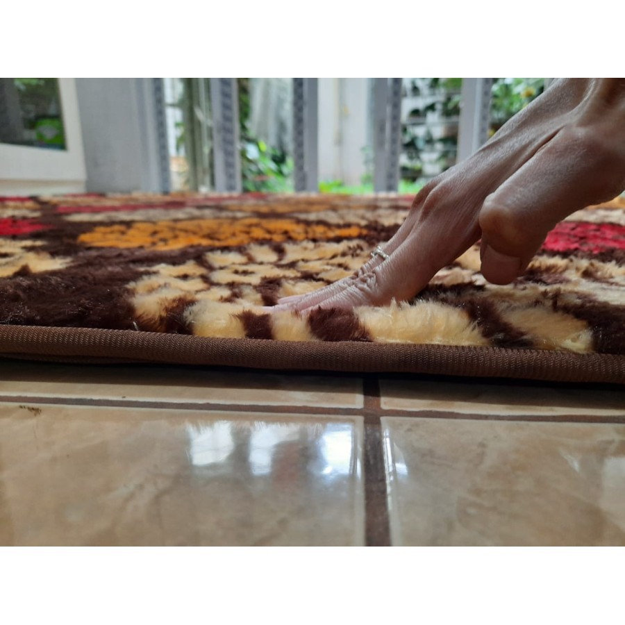 Karpet Bulu Super Lembut FONIX Malaysia Busa Empuk Anti Slip 140x180 Minimalis F120, Rasfur Korea-3