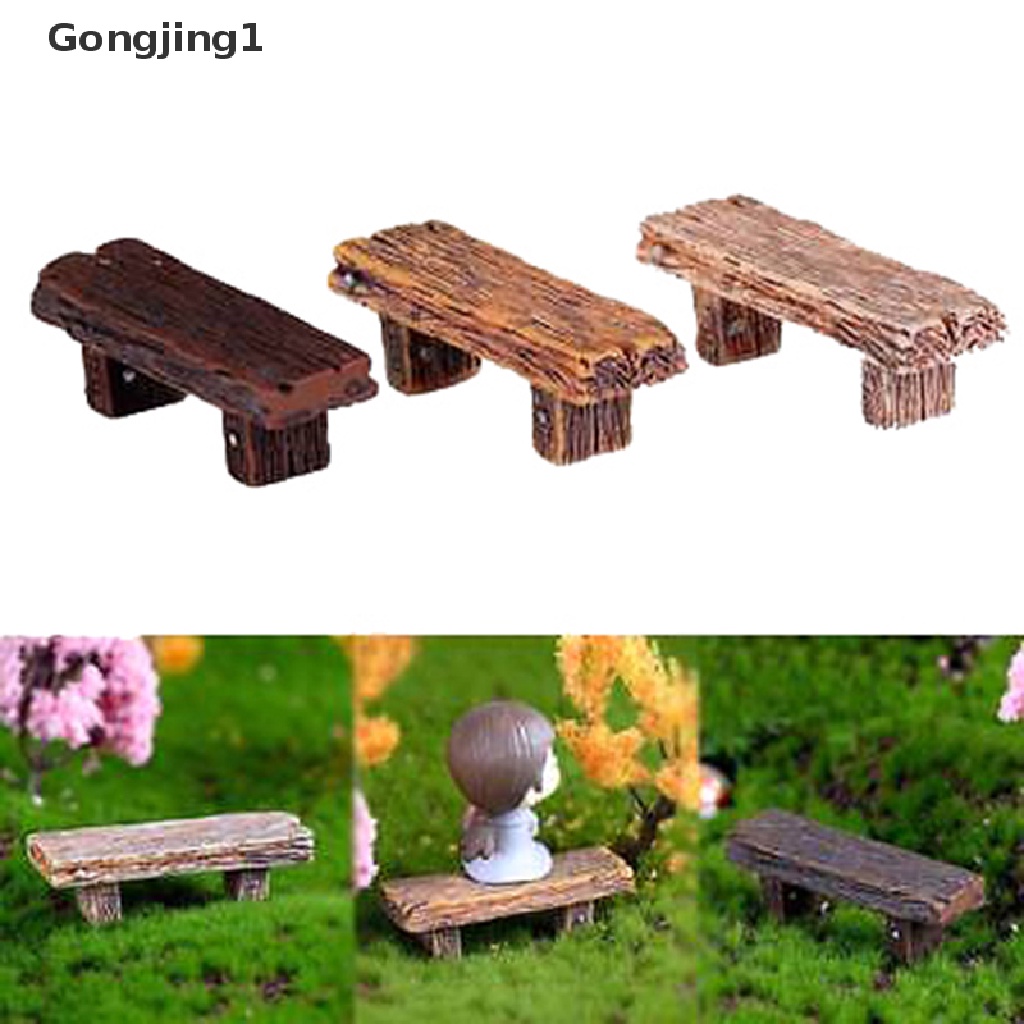 Gongjing1 2Pcs Miniatur Bangku Taman Untuk Dekorasi Rumah Boneka