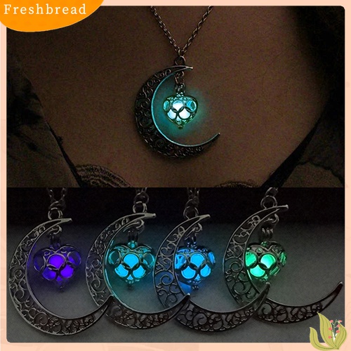 [TERLARIS]Moon Glowing Turquoise Pendant Charm Jewelry Chain Necklace Halloween Gifts