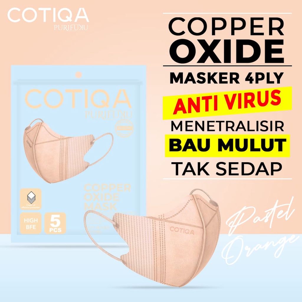 COTIQA Masker DUCKBILL COPPER OXIDE Premium Mask 4ply isi 5 pcs