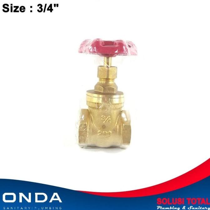 Stop Kran Air Kuningan Gate Valve 3/4" Onda Pit Kran 3/4 Inch Baling