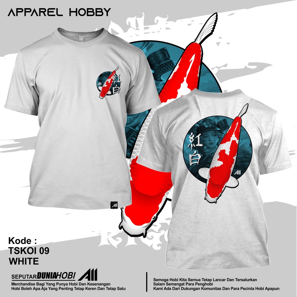 KAOS IKAN KOI KOHAKU TSKOI 9 WHITE