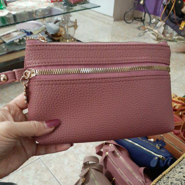Dompet Wanita Silvi Terbaru 2021 Papirut Kulit Jeruk Premium Sintetis Imfort Kekinian Bisa COD-Dusty pink