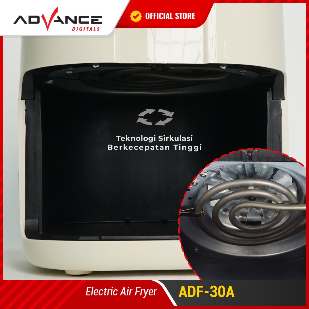 Advance Air Fryer ADF-30A Air Fryer Listrik Hemat Listrik Menggoreng Tanpa Minyak