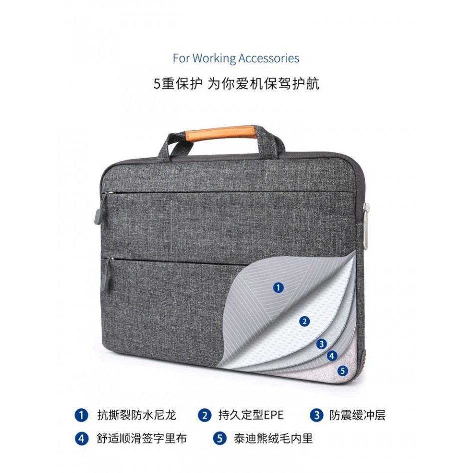 WIWU QB-T1333 15.4 Inch Waterproof Laptop Stand Sleeve Bag