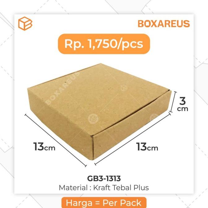 

>*>*>*>*] Gift Box Kotak Packing Packaging Souvenir Brown Kraft 13x13x3cm | GB3