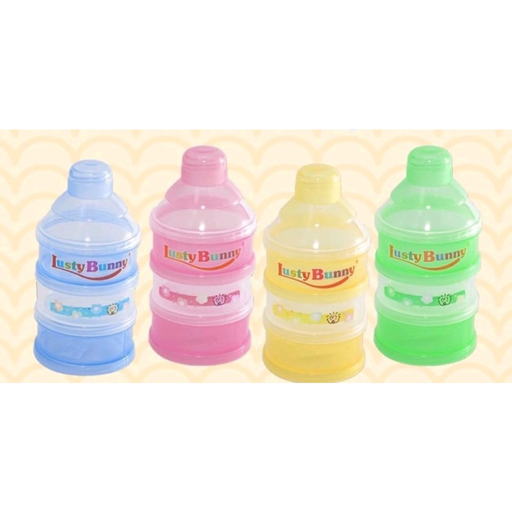 Lusty Bunny Tempat Penyimpanan Susu Formula - Wadah Susu Bayi 3 Tingkat - Tempat Susu Bayi