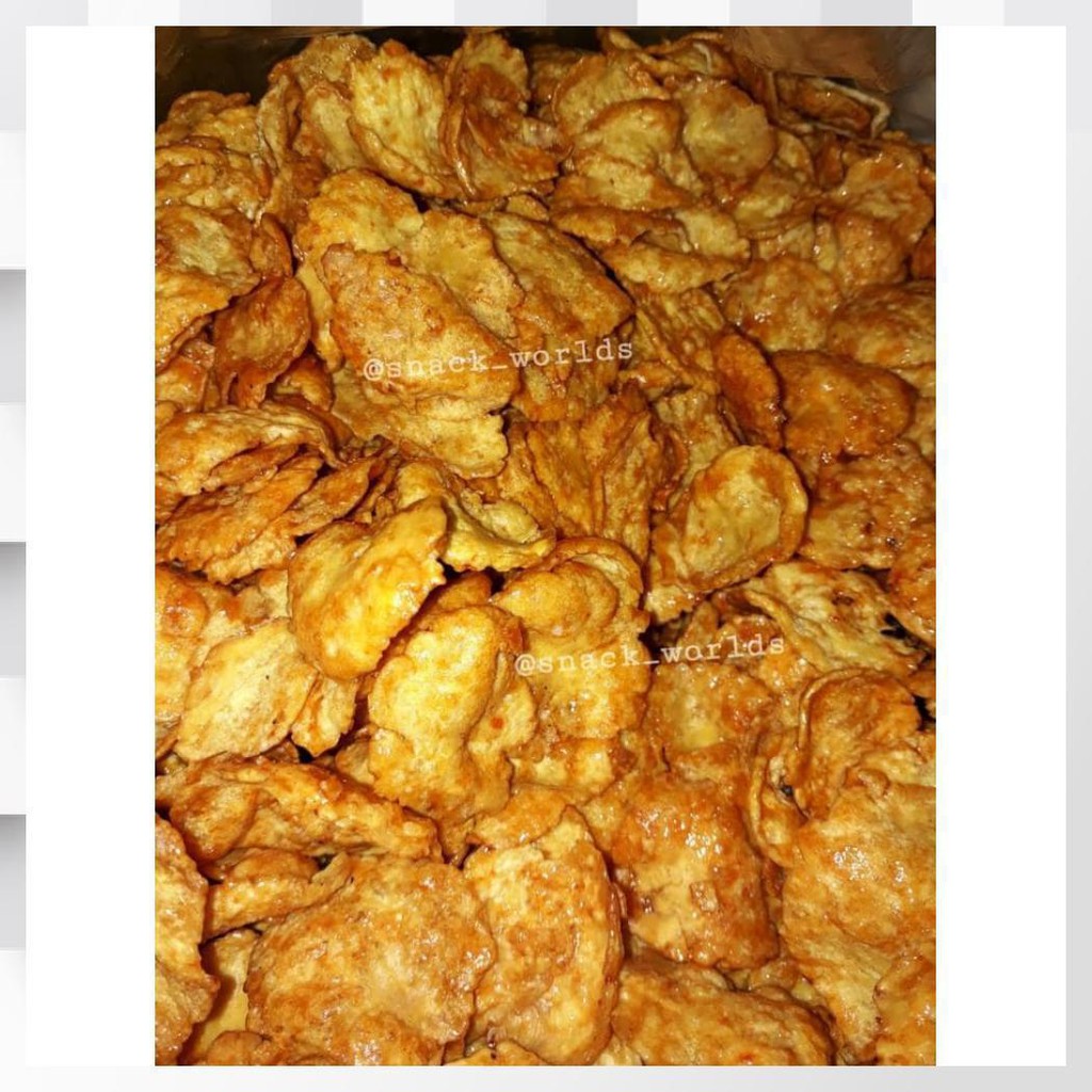 

500GRAM (1/2KG) KERIPIK EMPING PEDAS MANIS UTUH MEKAR TIPIS ( BALADO