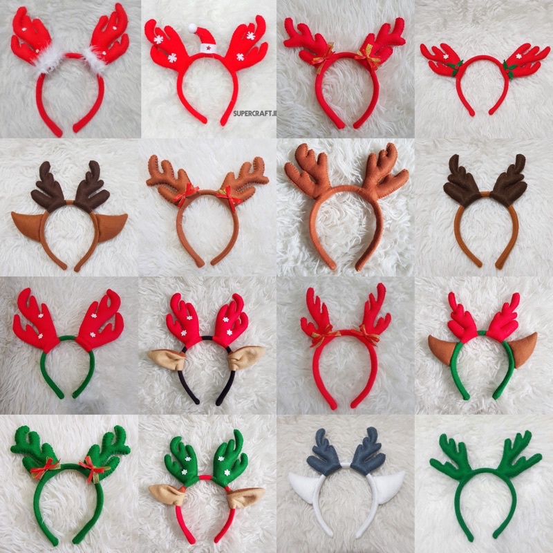 PO 3 HARI Bando Rusa  Natal Rudolph Kostum Rusa Bando Tanduk Rusa Raindeer Bando Natal Merry Christmas