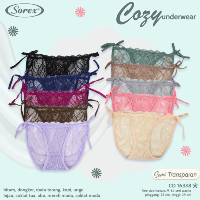 CD wanita sorex semi transparant M-L harga promo