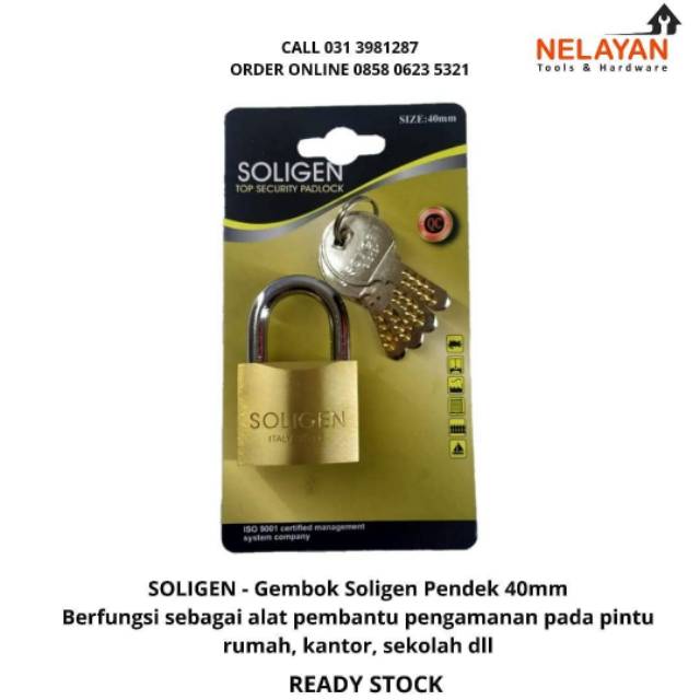 GEMBOK SOLIGEN PENDEK 40 MM