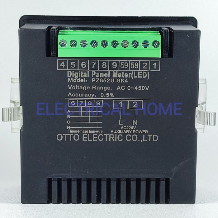 Volt Meter VM 3Phase Digital LED PZ652U-9K4 96x96mm OTTO