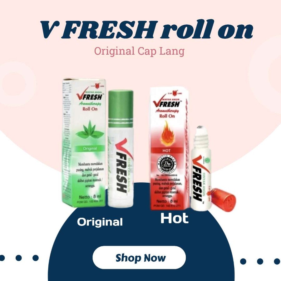 VFRESH MINYAK ANGIN - FRESHCARE AROMATHERAPY ROLL ON BPOM ORIGINAL 8ML