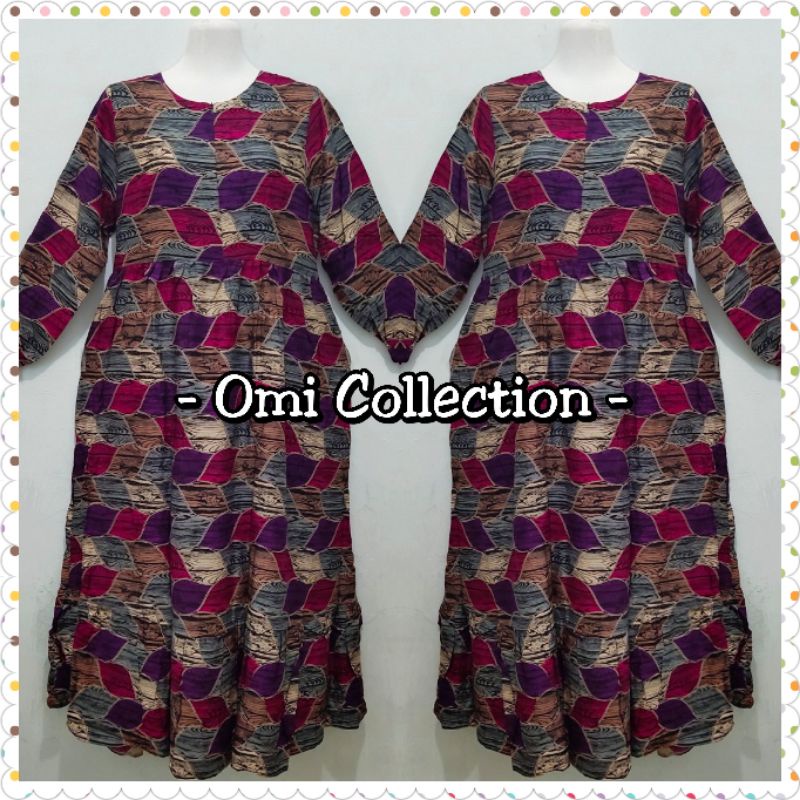 Gamis Rayon Batik Gajah Putih