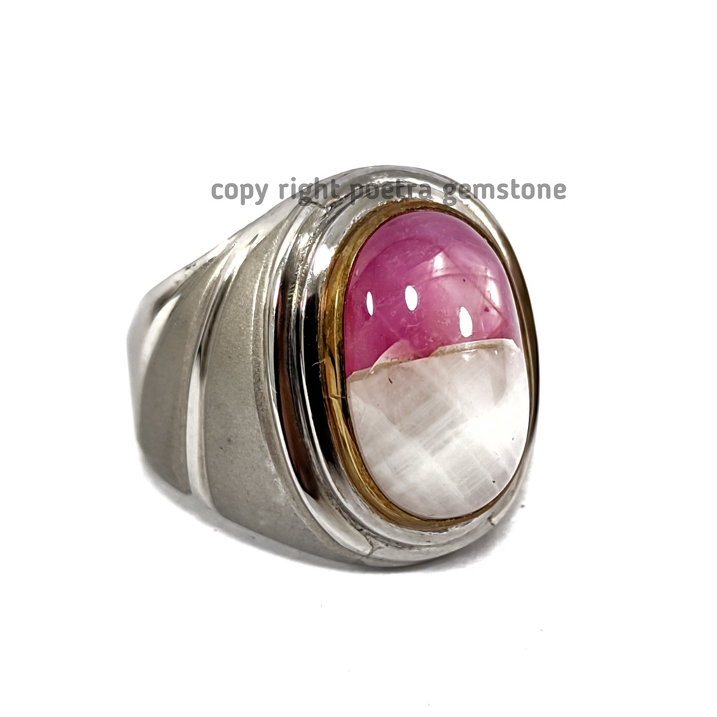 Natural Batu Permata Star Ruby Burma Merah Putih SRB02