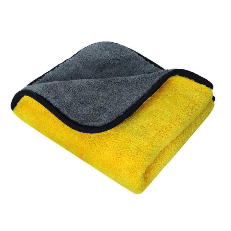 Kain Lap Serbaguna Microfiber Micro Fiber 2 sisi kuning abu-abu serbaguna 30 x 30 cm Handuk Mobil motor