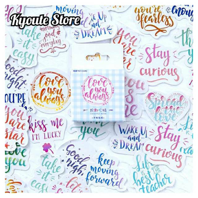 

Sticker Deco Tipografi Journaling 46 pcs Keren Murah | Bujo