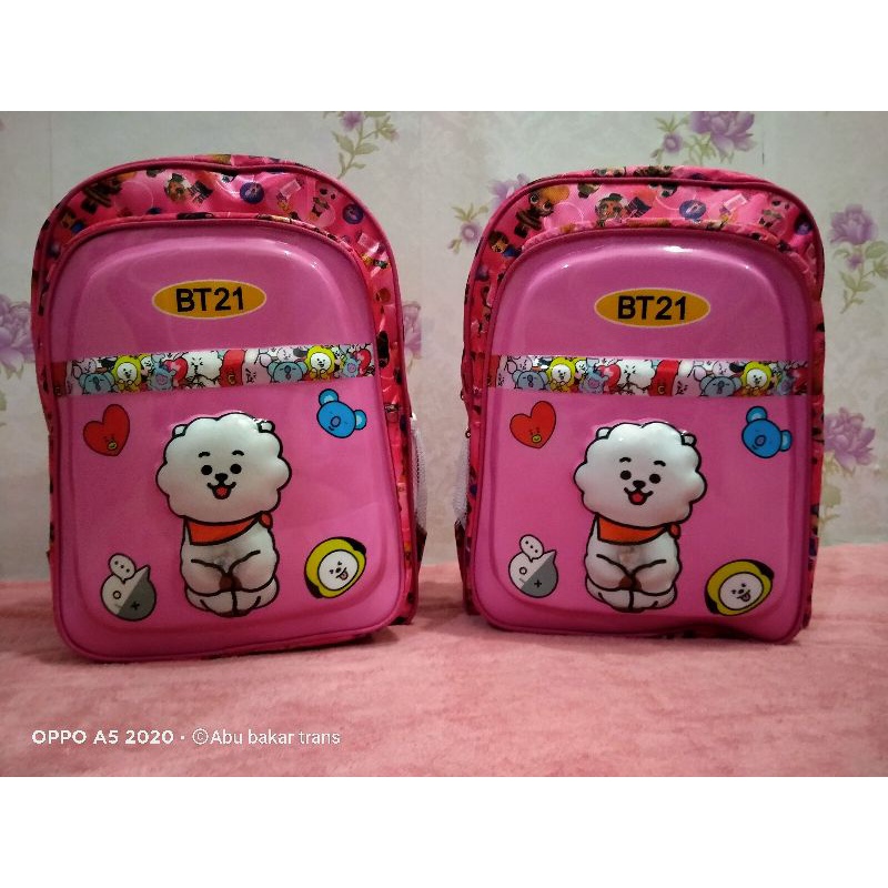 Tas Karakter timbul BT 21 / Tas sekolah anak / Tas SD / Tas BT21 / Tas anak perempuan