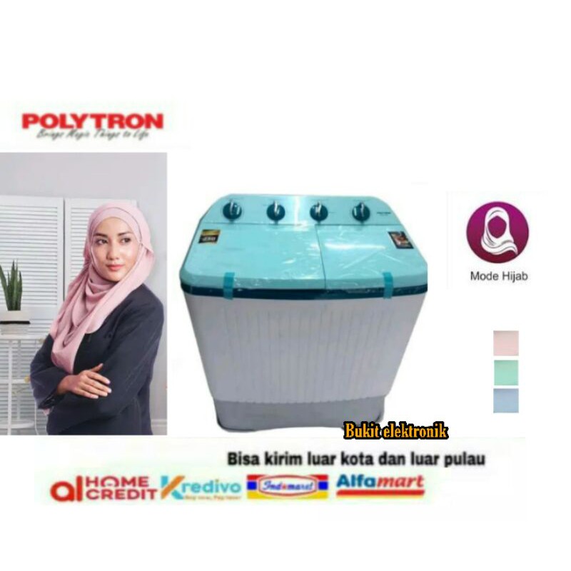 MESIN CUCI POLYTRON PWM9366 PWM 9366 9KG HIJAB SERIES