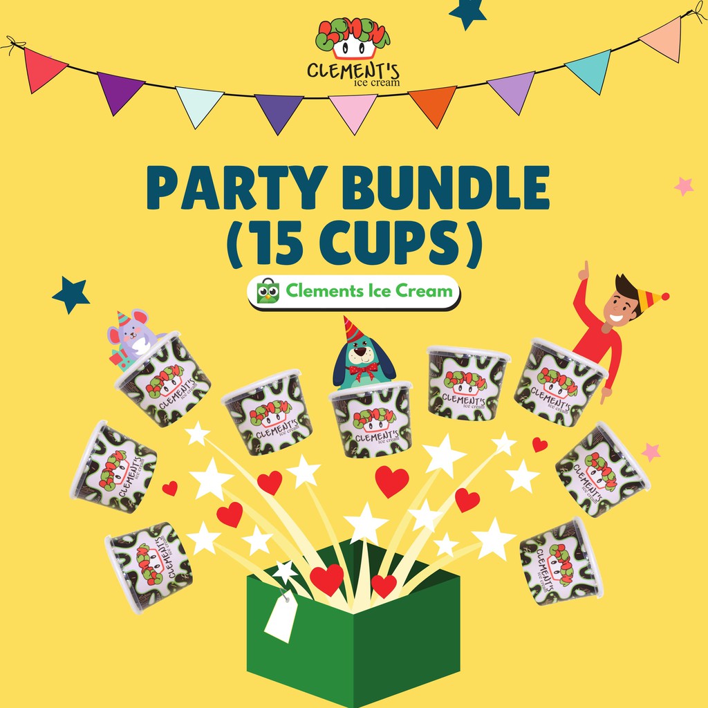 

Party Bundle - 15 Cups of Clement's Ice Cream