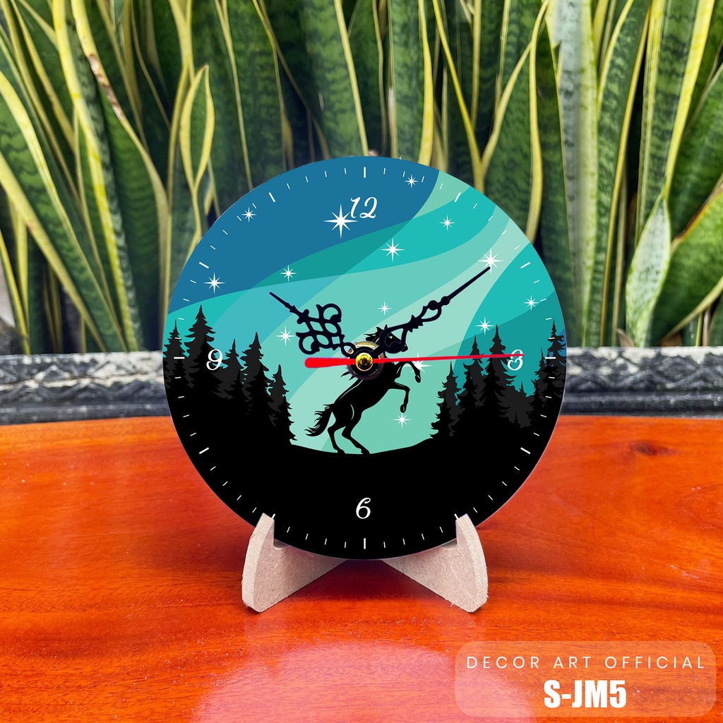 Decor Art Jam Meja Wood Dekorasi Kamar Ruang kantor Motif Gunung Abstrak Unik Aesthetic - SJM 1-SJM-5