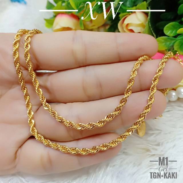 Xuping set gelang tangan kaki tambang gold