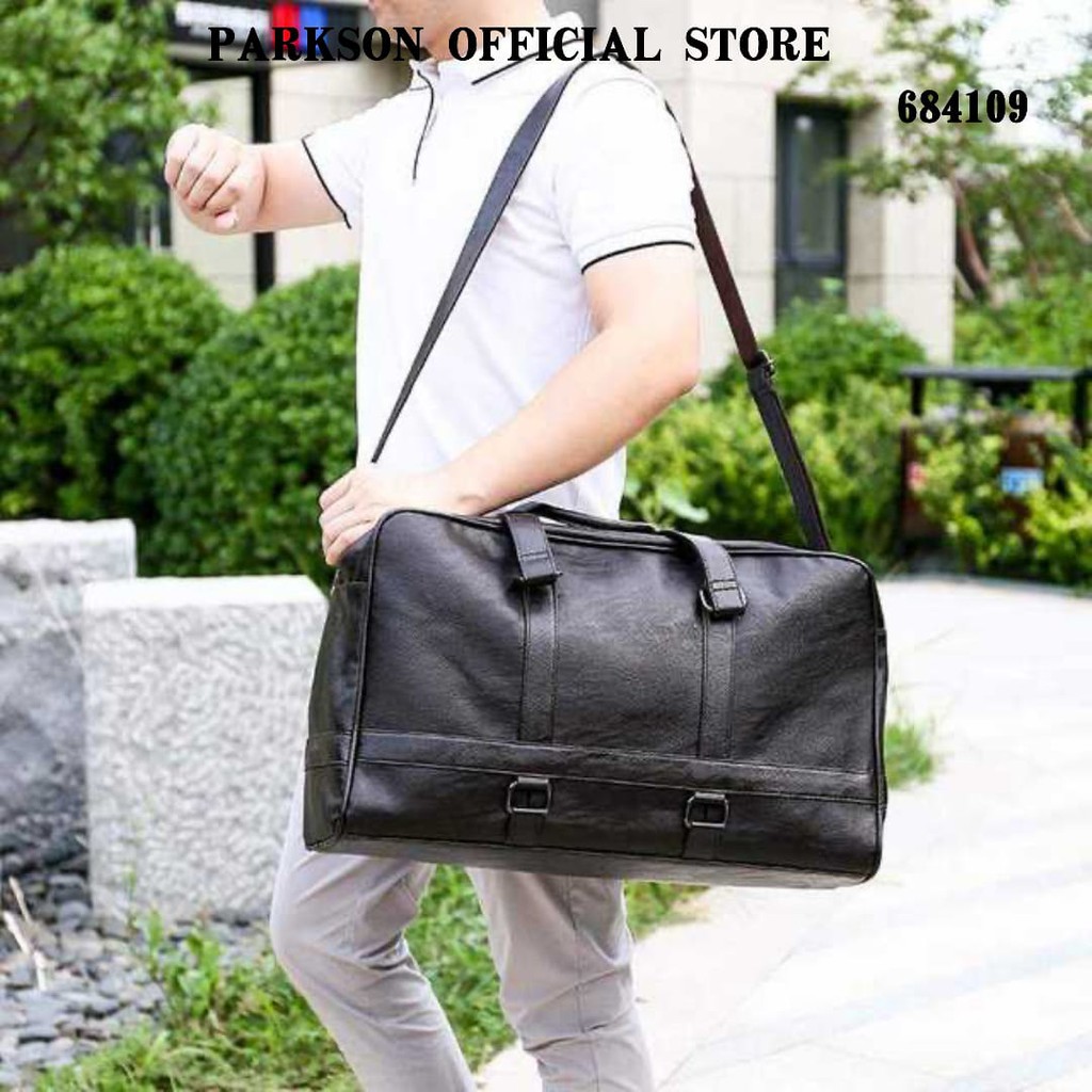 TAS TRAVEL/FTAS SELEMPANG WATERPROOF/TAS DUFFEL KULIT BISA UNISEXPRIA&amp;WANITA IMPORT 109