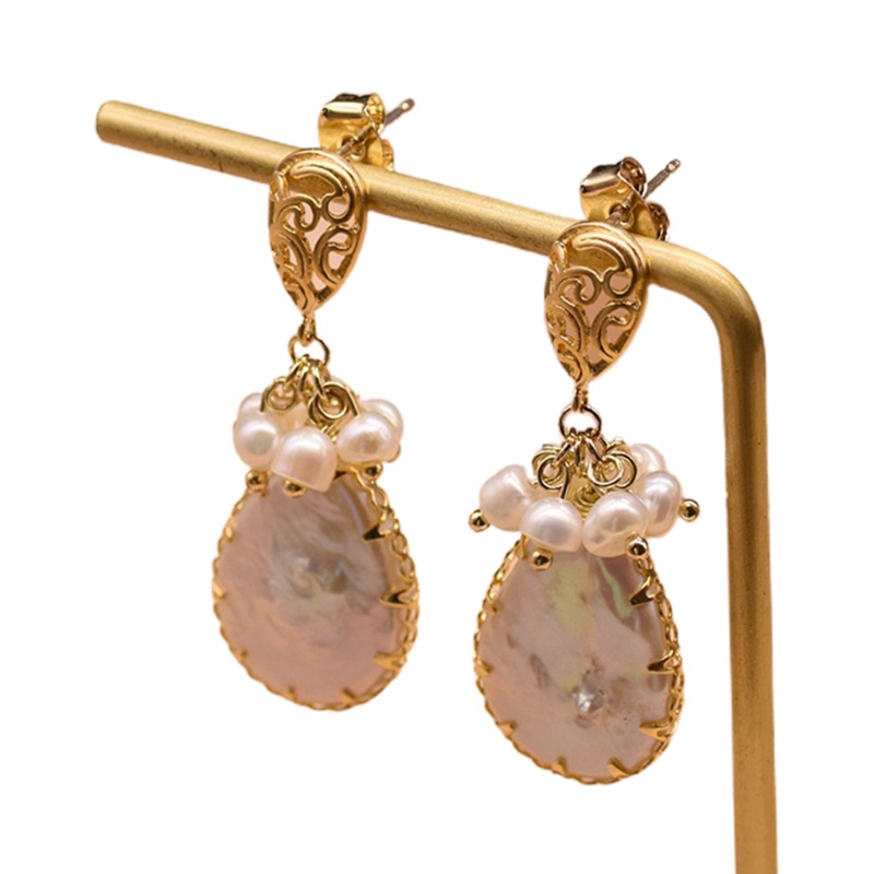 Siy Anting Tusuk Gantung Desain Lingkaran Hias Mutiara Imitasi Gaya Vintagebarok Untuk Wanita