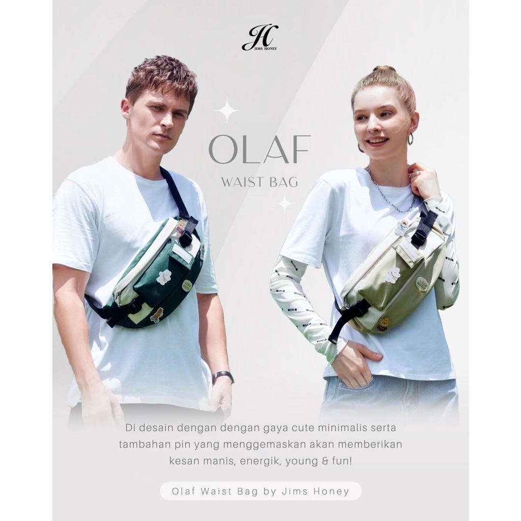 JH Olaf Waistbag Jims Honey - Tas Pinggang Couple Cewek Cowok WB Waistbag Unisex Jimshoney Original 