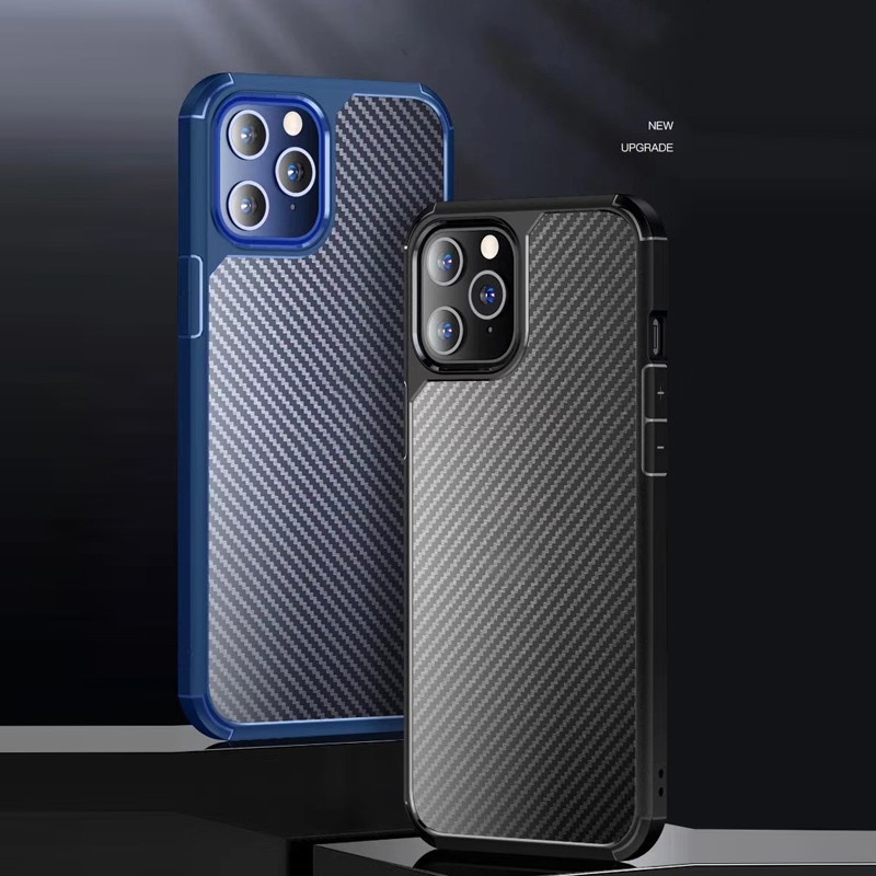 Soft Case Pelindung Bahan Carbon Fiber Transparan Untuk Iphone 11 12 Pro Max X Xs Max Xr 7 8 Plus Se 2020 12 Minicase