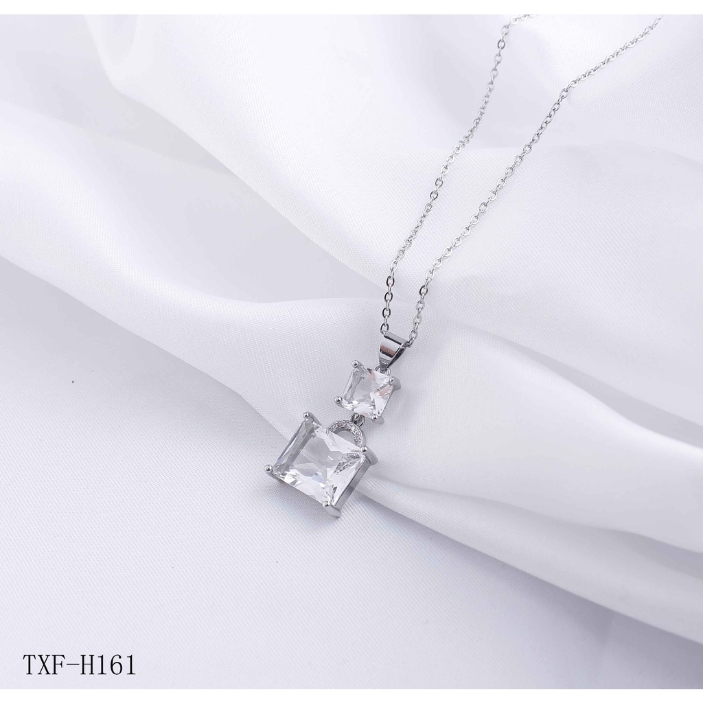 Set Titanium Perhiasan Kalung Dan Anting Permata H161,H081