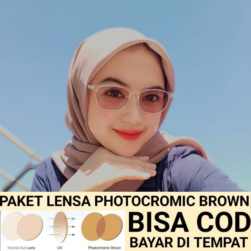 KACAMATA photo brown 21351 GRATIS LENSA PHOTOCROMIC BROWN (minus,cylinder.Dll)