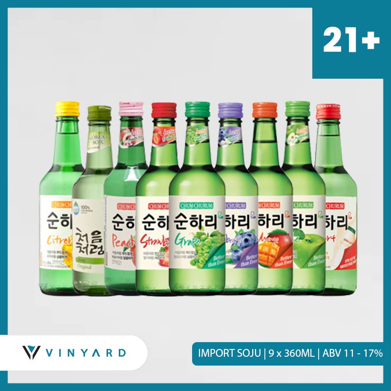 Soju Korea Chum Churum Soju All Variant ( Semua Rasa ) 360 Ml ( Original &amp; Resmi By Vinyard )