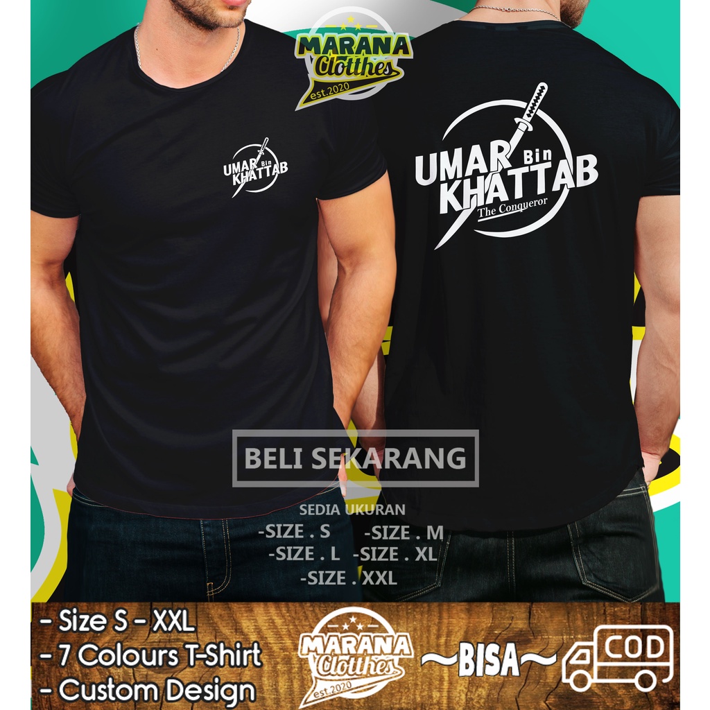 Kaos Baju Dakwah Umar Bin Khattab The Conqueror Baju Muslim