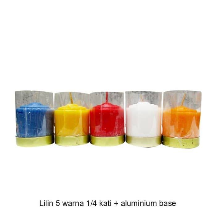 Lilin puja sembahyang pancawarna/ 5warna 1/4 kati