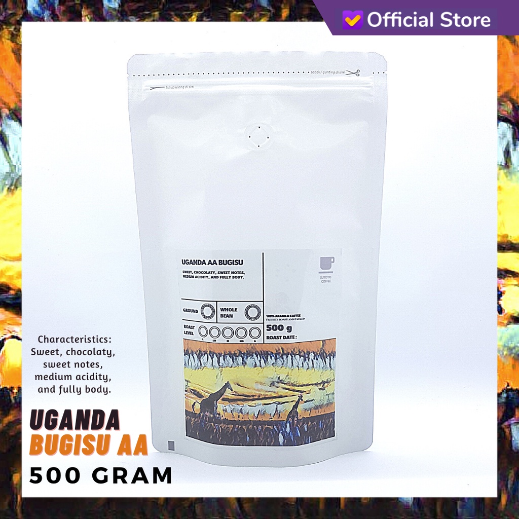 

SUTOYO COFFEE – Kopi Arabika Uganda Bugisu 500 Gram | Imported Beans| Kopi Import | Medium Roast | Single Origin | Sutoyo Coffee