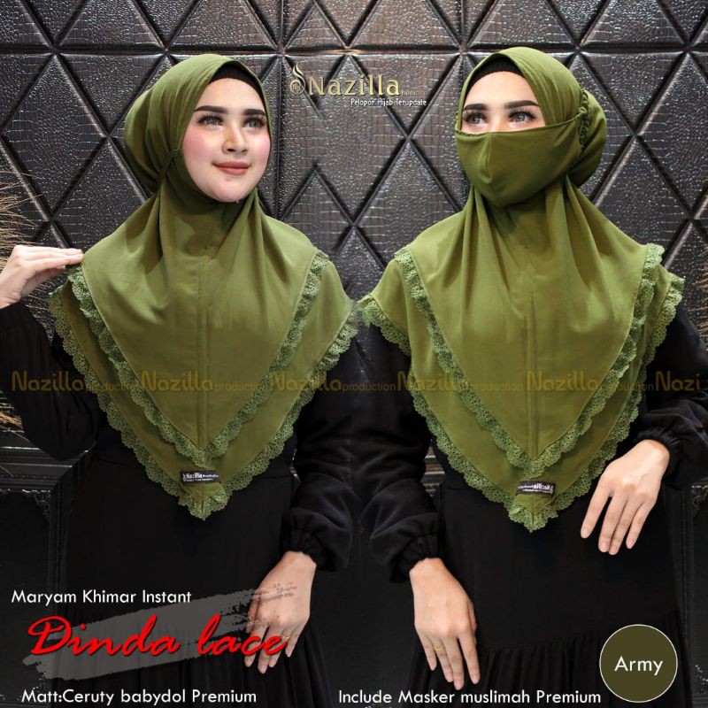 Jual Jilbab Khimar Instan Simpel Dinda Lace Free Masker Ori Nazilla Indonesia Shopee Indonesia