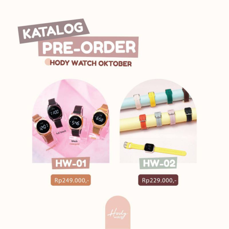 HODY WATCH jam tangan hody HW 01 dan HW 02