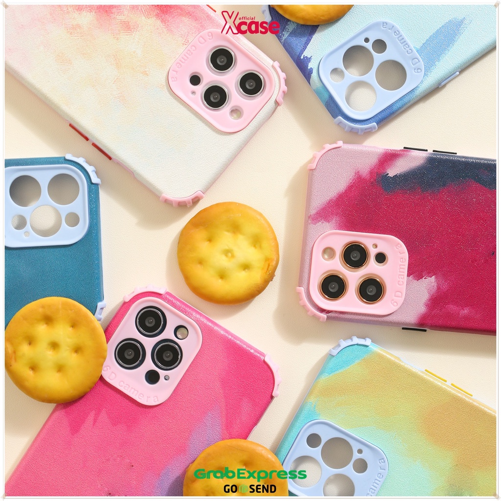 Soft Case iPhone 12 11 XS XR 8 7 6 MINI PRO MAX PLUS -  Gradient Liquid Watercolor Square  Lens Cover (2)